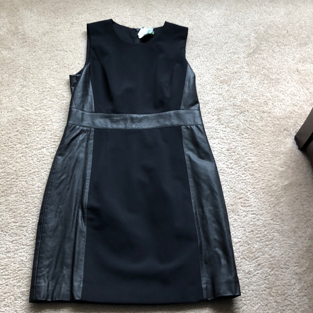 Theory Leather Accent Dress